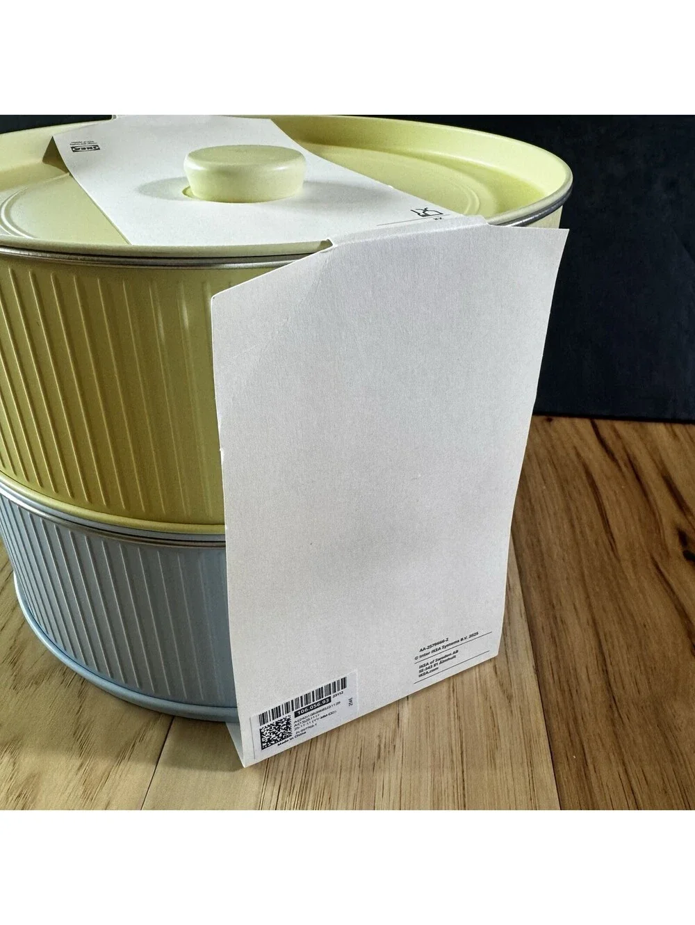 IKEA of Sweden BETTHAJ Food Storage Containers w Lids Set of 2 Yellow Blue New